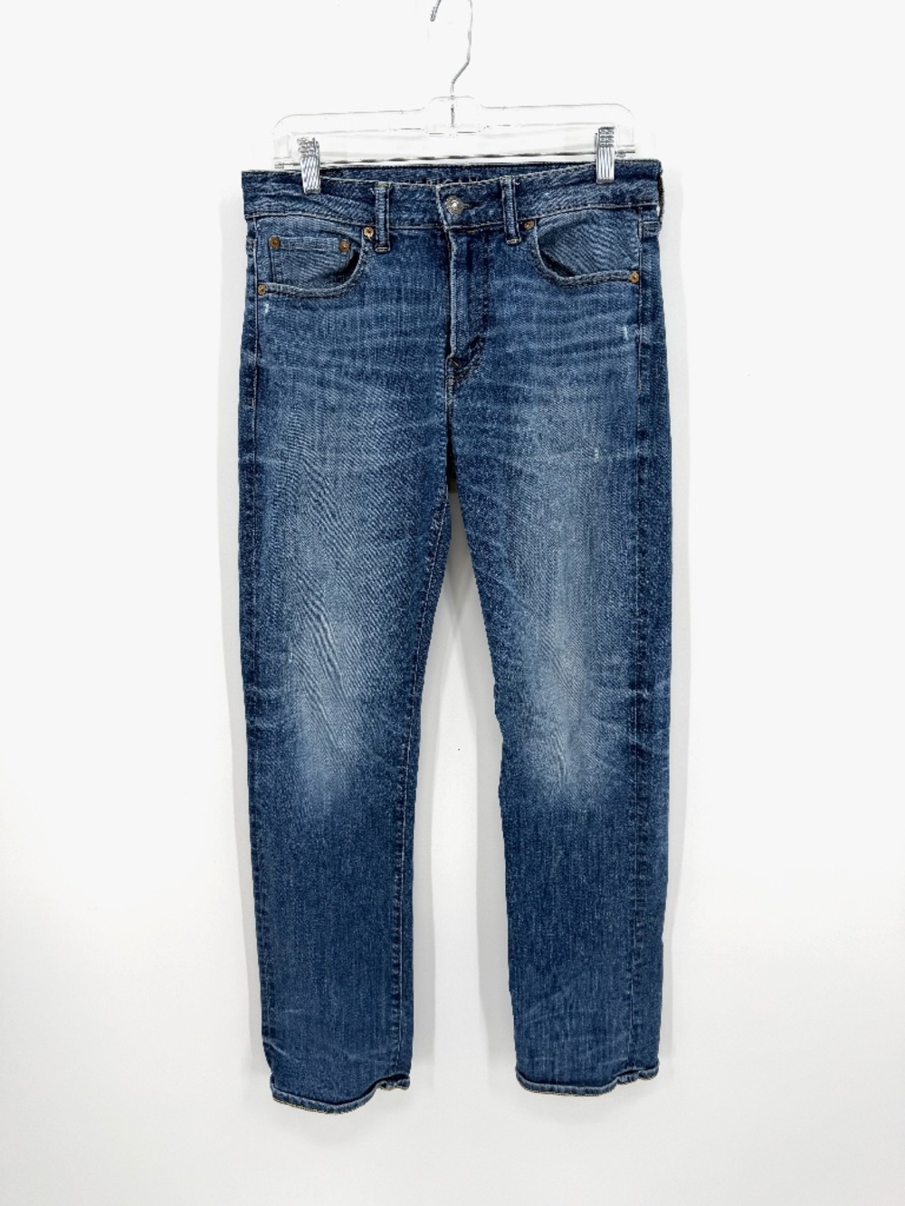 American Eagle Mens Next Level Flex Jeans 30x32 Blue Slim Straight Mid Rise 30